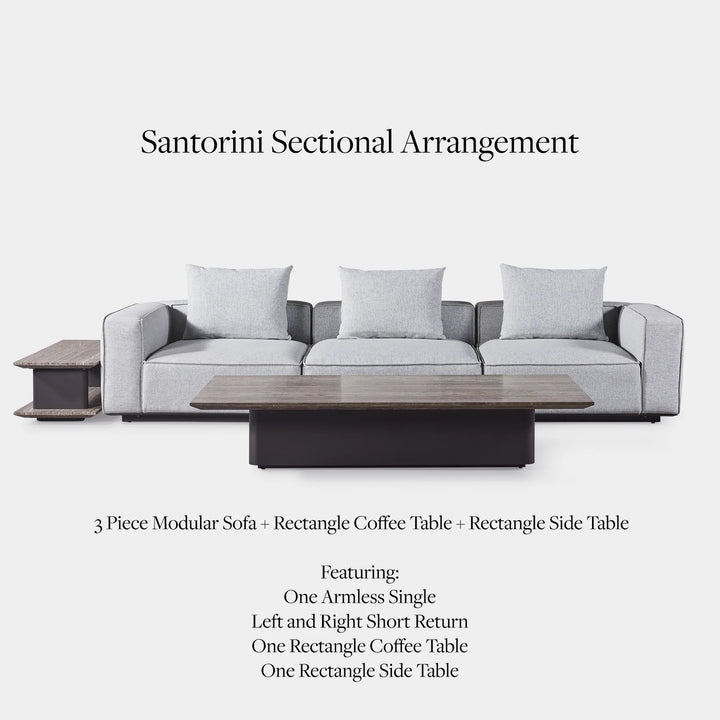 SANTORINI OUTDOOR SHORT RETURN LEFT Outdoor Sofa Harbour Outdoor