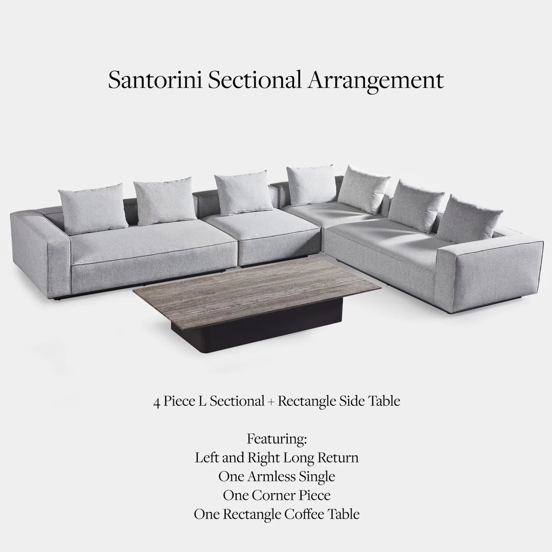 SANTORINI OUTDOOR LONG RETURN LEFT Outdoor Sofa Harbour Outdoor