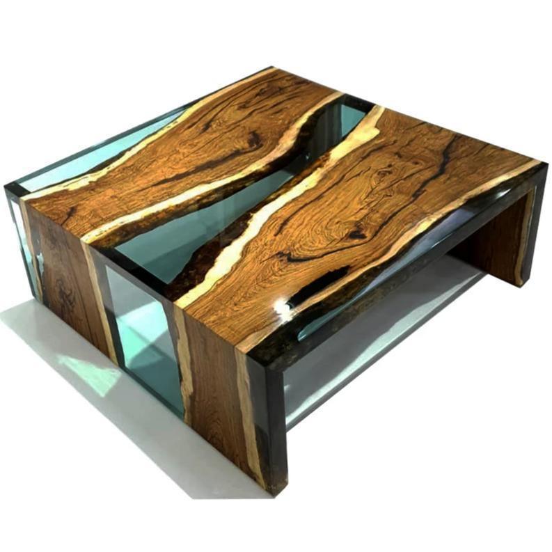 Smoked Aqua Green Waterfall Coffee Table - Coffee Table - www.arditicollection.com - Walnut Wood Coffee Table dining, tables, dining chairs, buffets sideboards, kitchen islands counter tops, coffee tables, end side tables, center tables, consoles, accent chairs, sofas, tv stands, cabinets, bookcases, poufs benches, chandeliers, hanging lights, floor lamps, table desk lamps, wall lamps, decorative objects, wall decors, mirrors, walnut wood, olive wood, ash wood, silverberry wood, hackberry wood