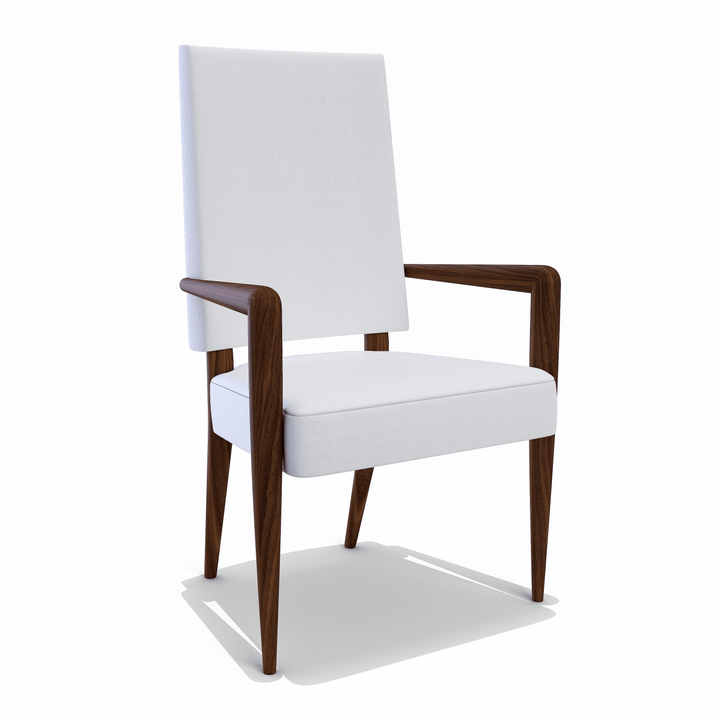 Athamas Walnut Wood White Dining Chair Dining Chairs Arditi Collection