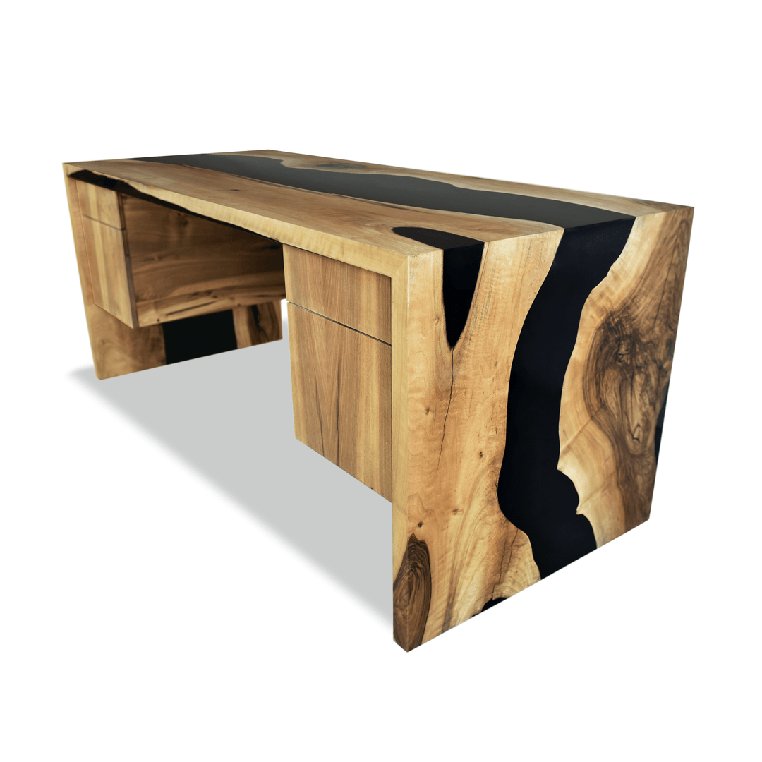 Black Waterfall Walnut Wood Desk Desks Arditi Collection