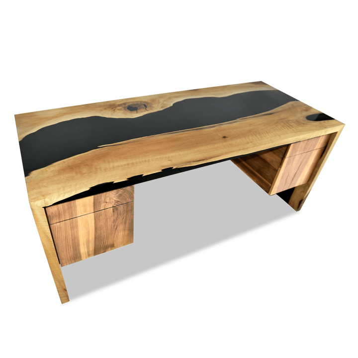 Black Waterfall Walnut Wood Desk Desks Arditi Collection