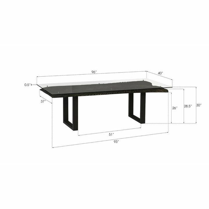 Chainsaw Dining Table with Glass Kitchen & Dining Benches Phillips Collection