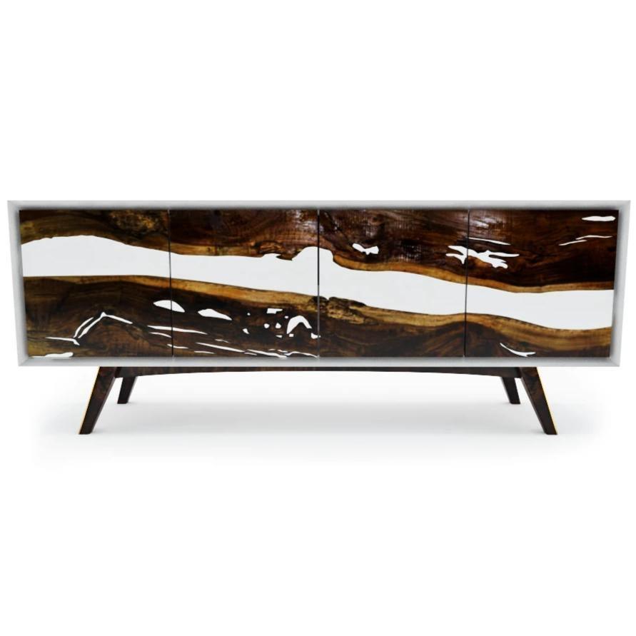 White River Walnut Credenza - Sideboard - www.arditicollection.com - Walnut Wood Credenza, dining tables, dining chairs, buffets sideboards, kitchen islands counter tops, coffee tables, end side tables, center tables, consoles, accent chairs, sofas, tv stands, cabinets, bookcases, poufs benches, chandeliers, hanging lights, floor lamps, table desk lamps, wall lamps, decorative objects, wall decors, mirrors, walnut wood, olive wood, ash wood, silverberry wood, hackberry wood, chestnut wood, oak wood