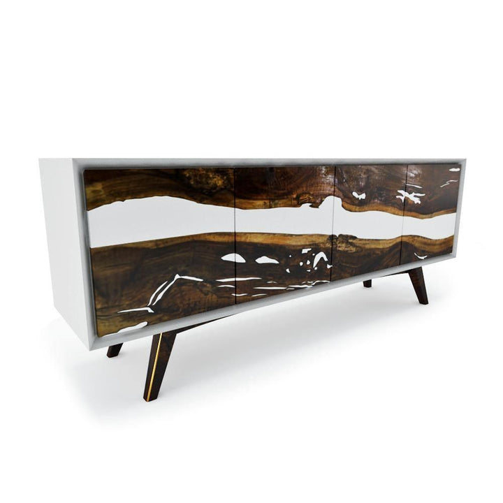 White River Walnut Credenza - Sideboard - www.arditicollection.com - Walnut Wood Credenza, dining tables, dining chairs, buffets sideboards, kitchen islands counter tops, coffee tables, end side tables, center tables, consoles, accent chairs, sofas, tv stands, cabinets, bookcases, poufs benches, chandeliers, hanging lights, floor lamps, table desk lamps, wall lamps, decorative objects, wall decors, mirrors, walnut wood, olive wood, ash wood, silverberry wood, hackberry wood, chestnut wood, oak wood