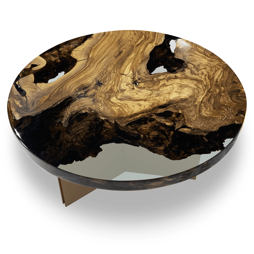 Medea Olive Wood Round Coffee Table Coffee Tables Arditi Collection