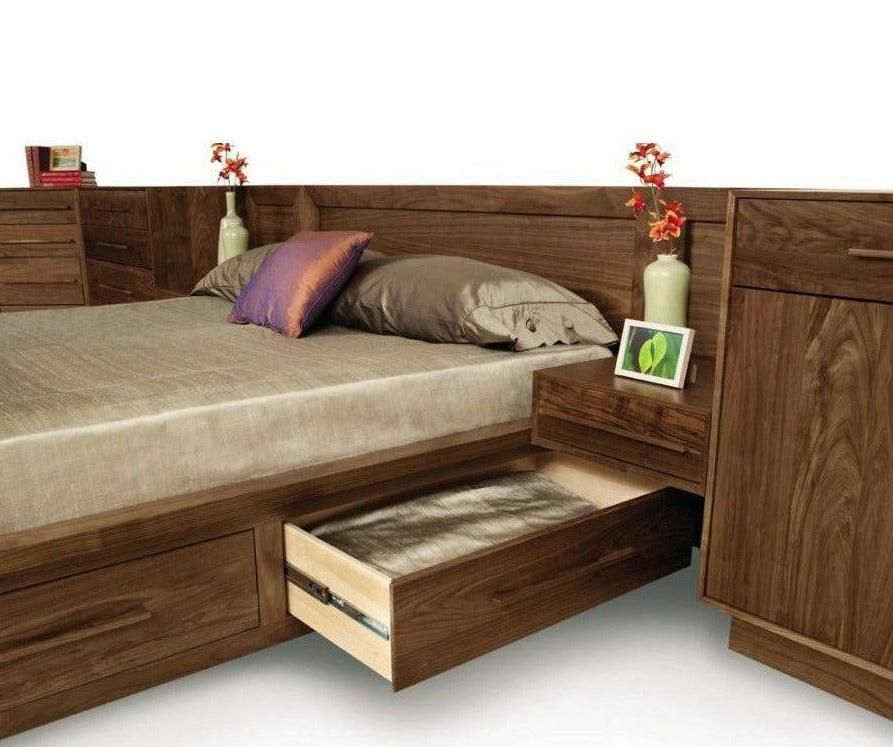 MODULUXE STORAGE BED WITH VENEER HEADBOARD Beds Copeland Furniture