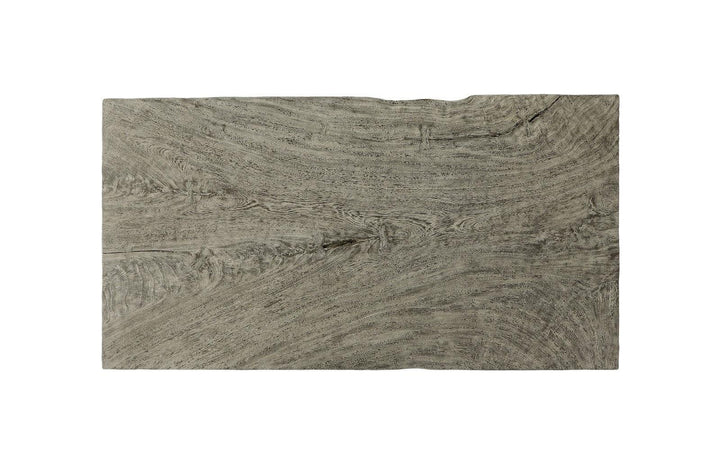 Origins Dining Table Straight Edge, Gray Stone, Satin Black Legs TH108210 Natural Slab Tables Phillips Collection