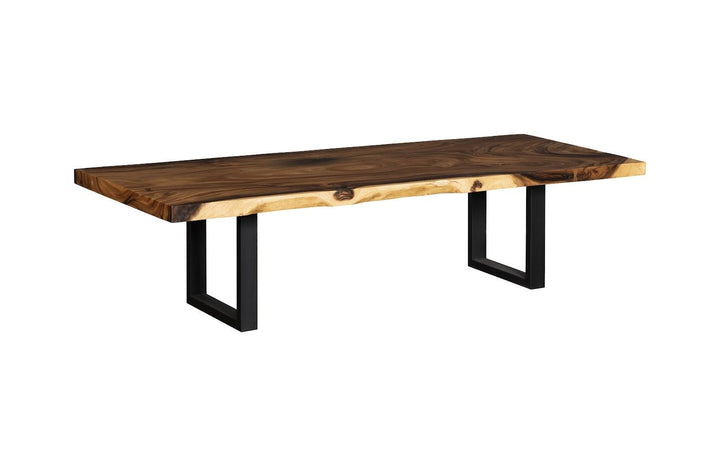 Origins Dining Table Straight Edge, Natural, Satin Black Legs TH107746 Natural Slab Tables Phillips Collection