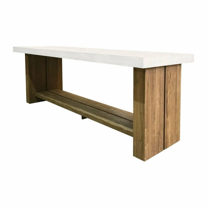 Perpetual Teak Mykonos Bar Table – Ivory White Outdoor Bar Tables Seasonal Living