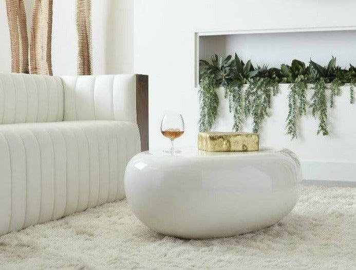 River Stone Coffee Table Gel Coat White Coffee Tables Phillips Collection