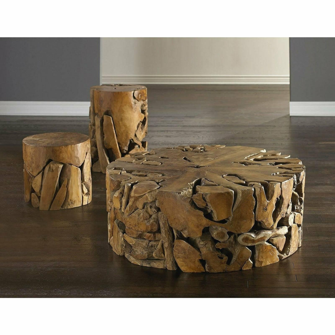 Teak Chunk Round Coffee Table Coffee Tables Phillips Collection