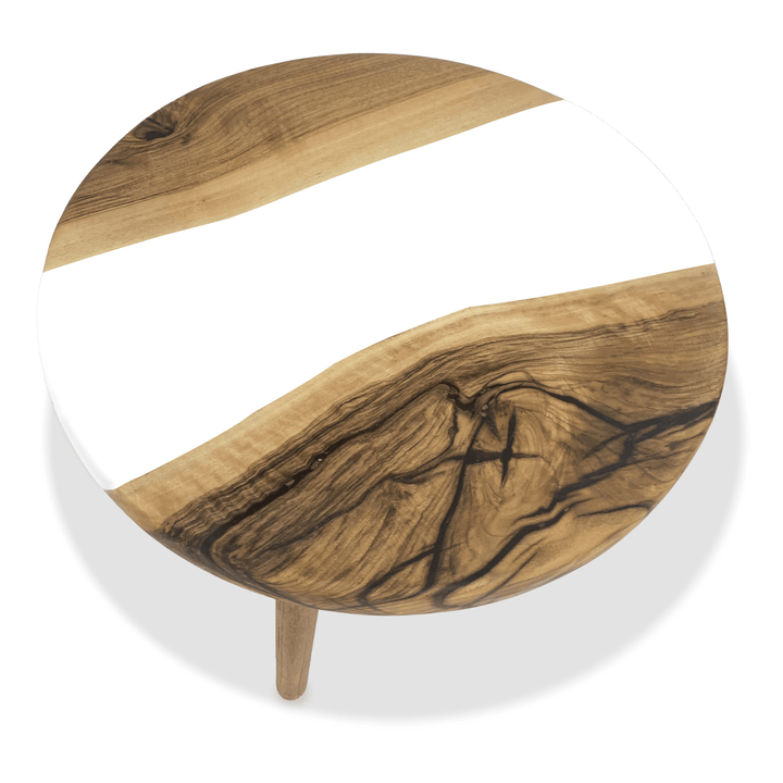 White Gamba di Legno Walnut Wood Coffee Table Coffee Tables Arditi Collection